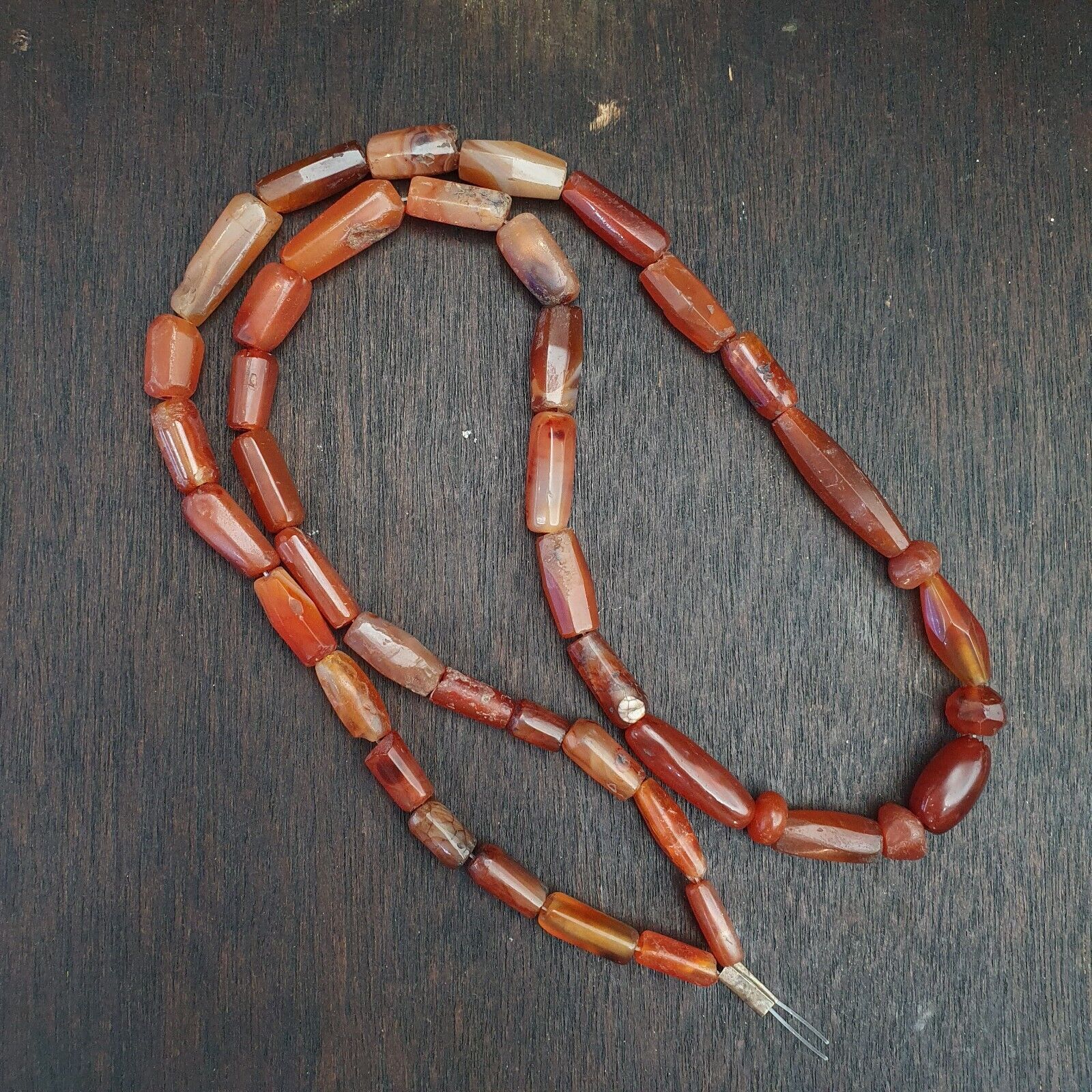 Ancient old beads Indo Tibetan Himalayan carnelian Agate Beads MALA Necklace