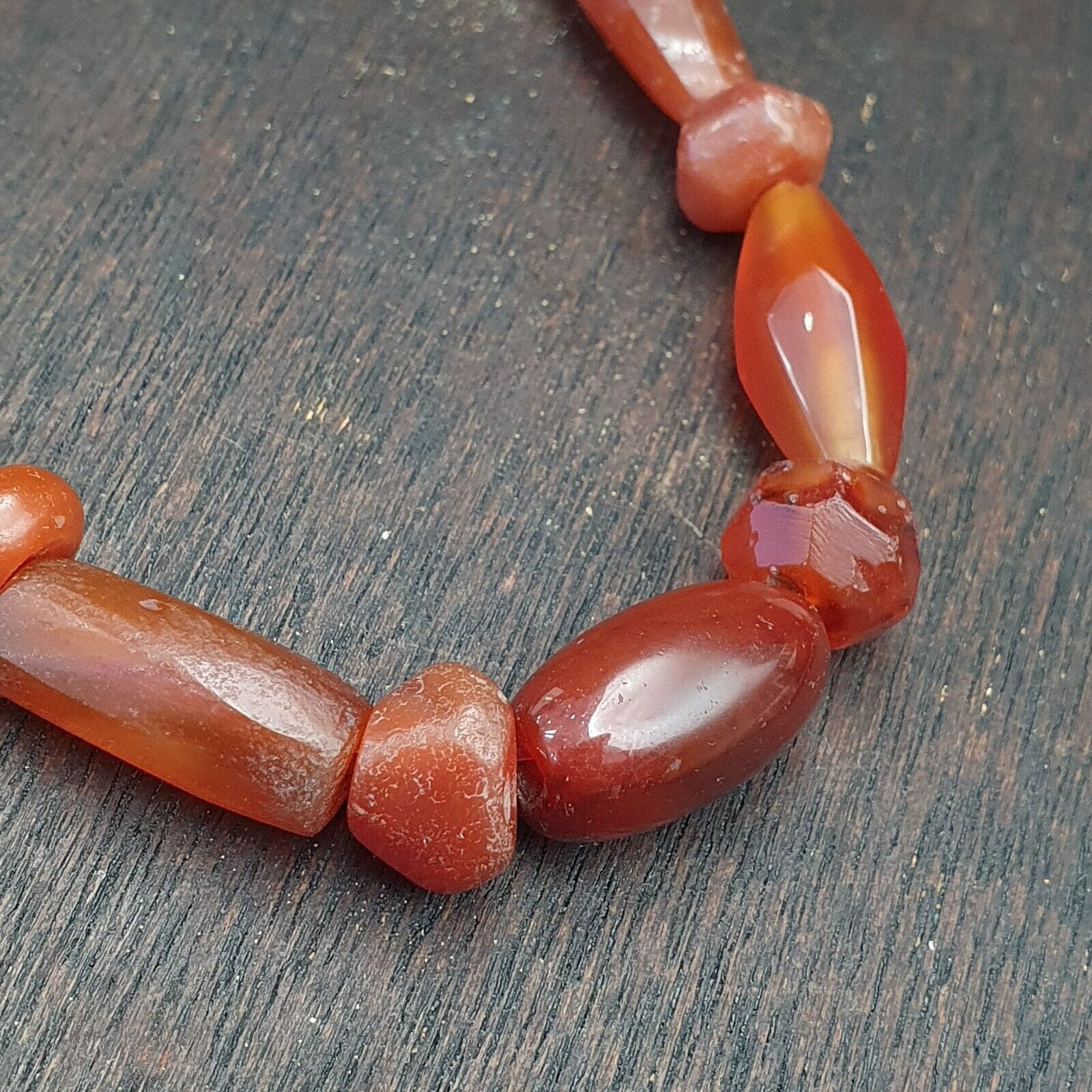 Ancient old beads Indo Tibetan Himalayan carnelian Agate Beads MALA Necklace