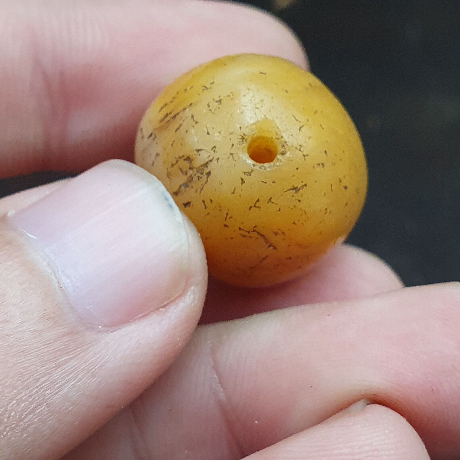 Lot 5 Ancient Antique INDO Himalayan yellow Agate Soleimani Banded Agate Beads