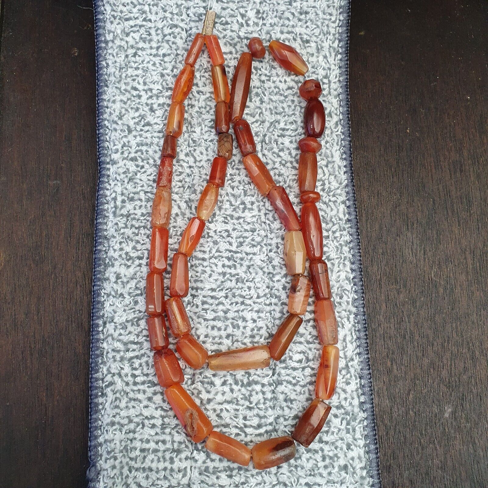 Ancient old beads Indo Tibetan Himalayan carnelian Agate Beads MALA Necklace