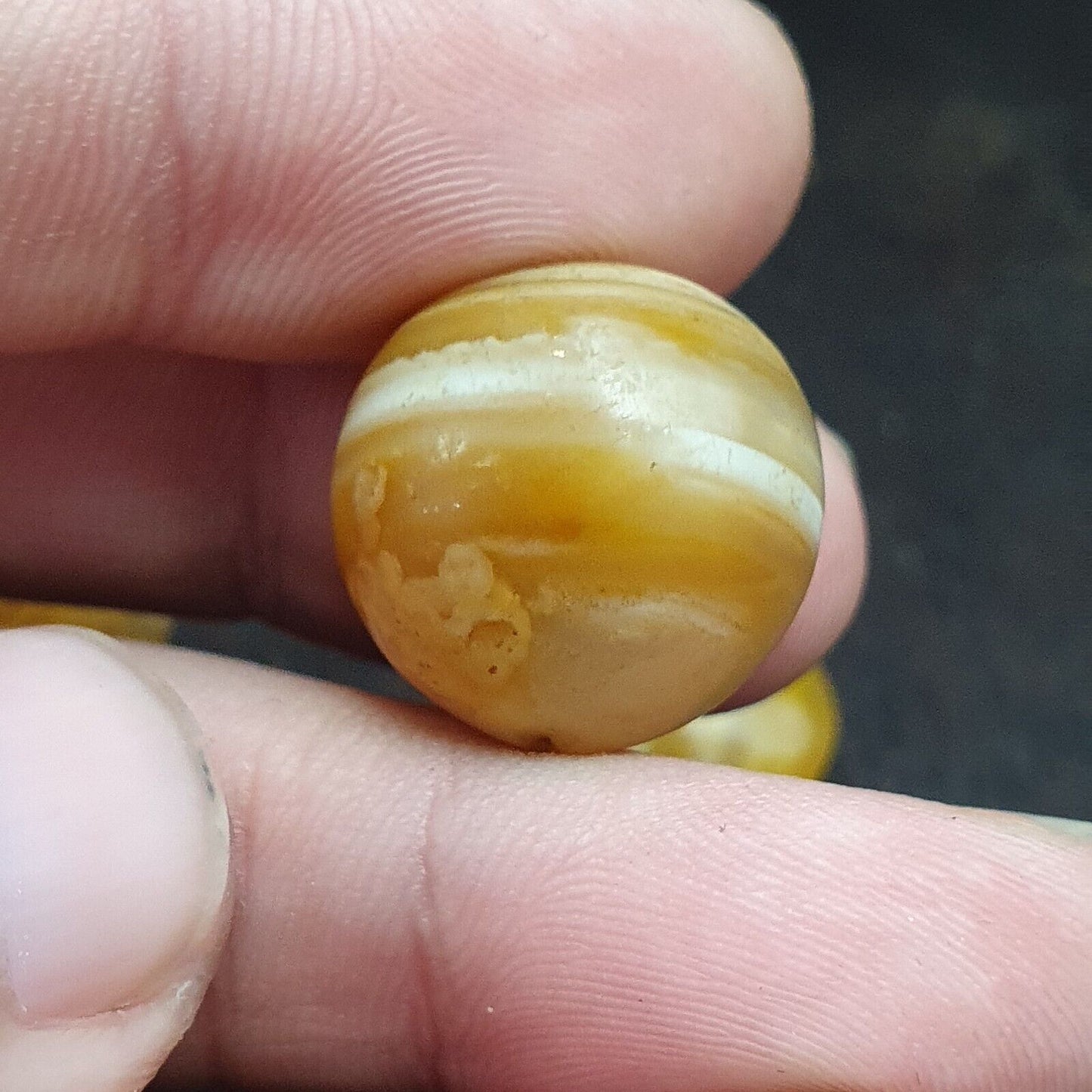 批次 5 古代古董印度喜馬拉雅黃瑪瑙蘇萊曼尼帶狀瑪瑙珠