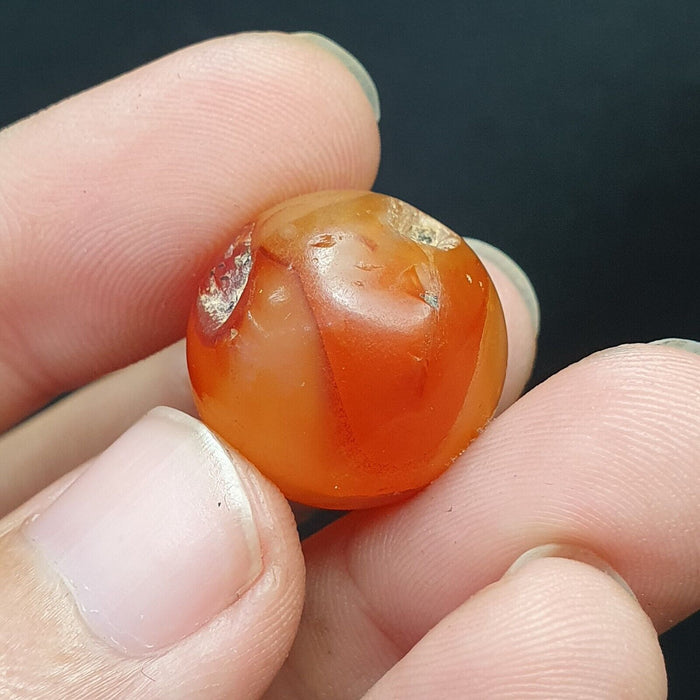 Antique Old Himalayan Tibetan Carnelian Agate Bead Amulet