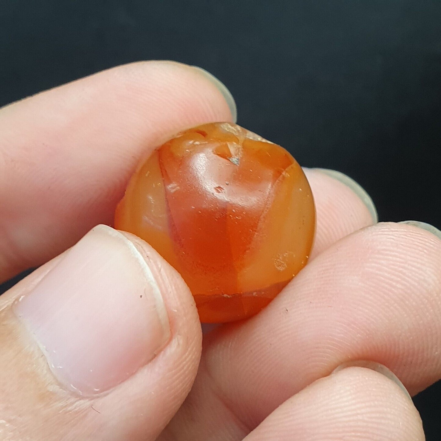 Antikes altes Himalaya-tibetisches Karneol-Achat-Perlenamulett
