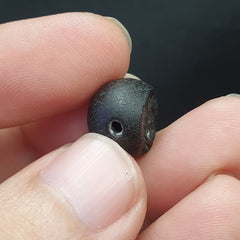 Antique old Himalayan Tibetan Black Stone Seal Agate bead Amulet
