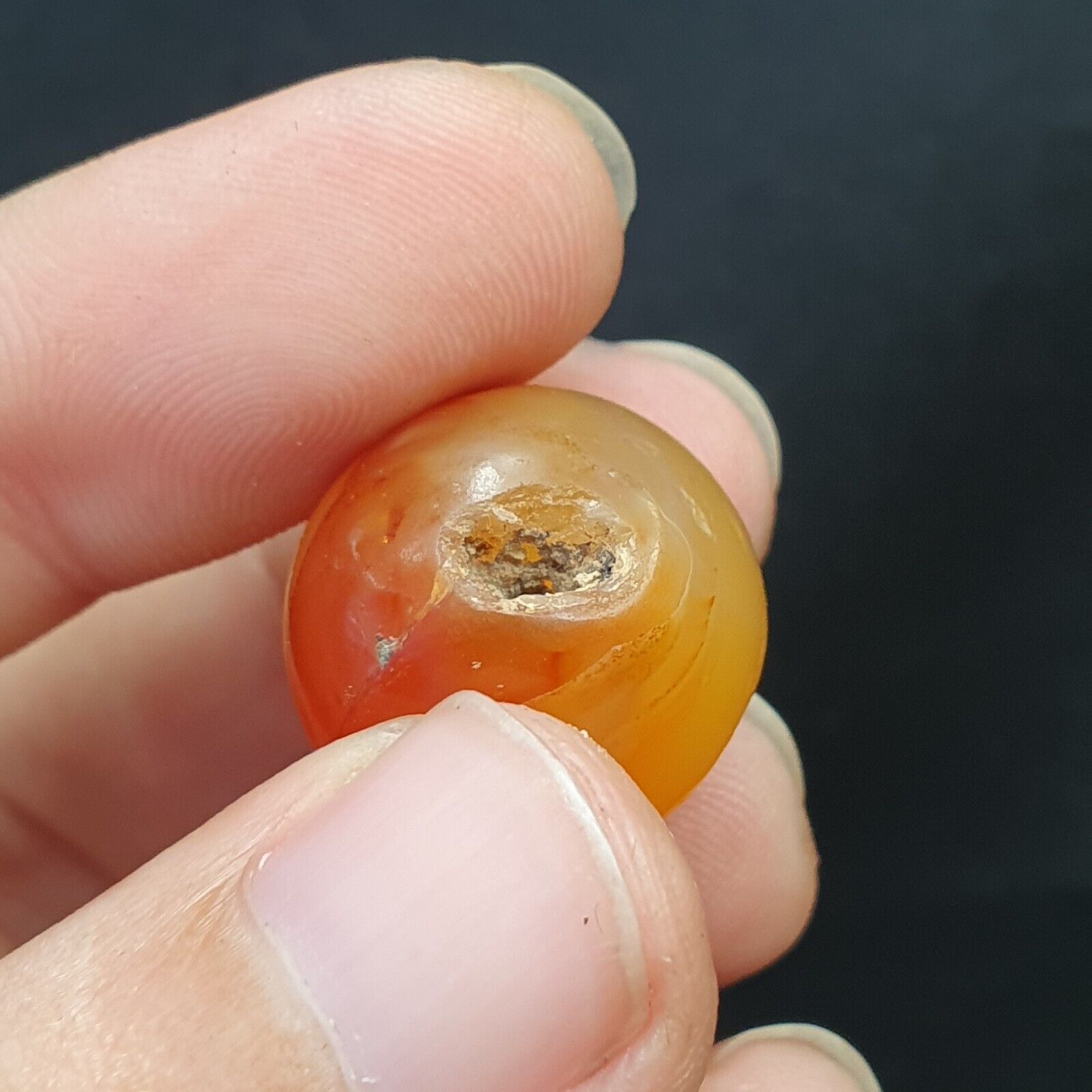 Antique old Himalayan Tibetan Carnelian Agate bead Amulet