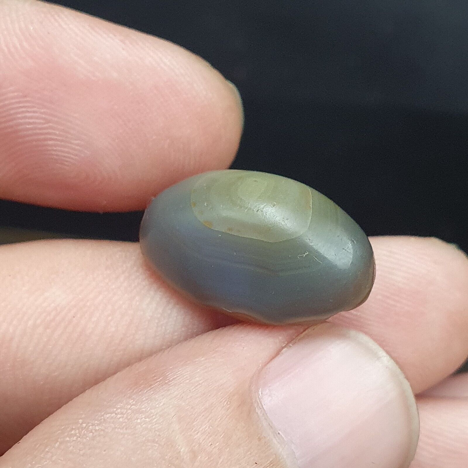 Ancient Tibetan Luk Mik Dzi Banded Agate Eye Bead in Perfect Condition