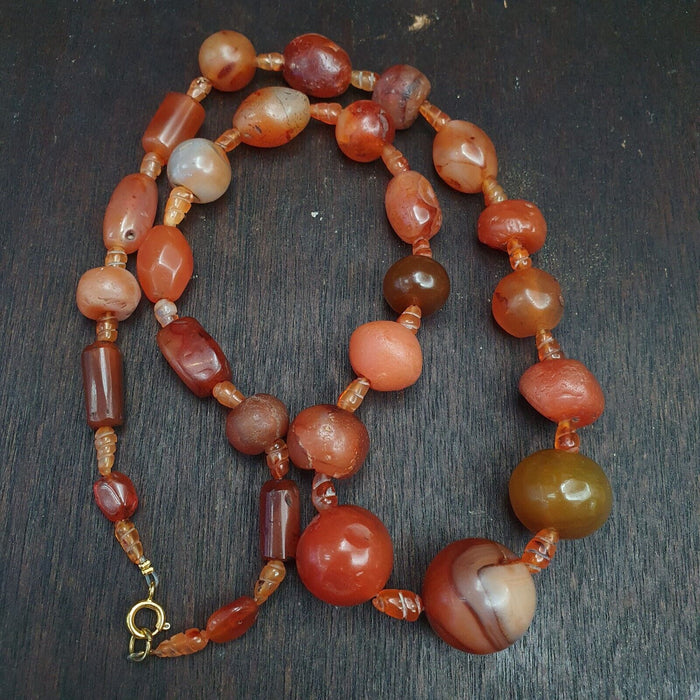 Old Ancient Persian Himalayan Carnelian Beads Agate Jewelry Necklace