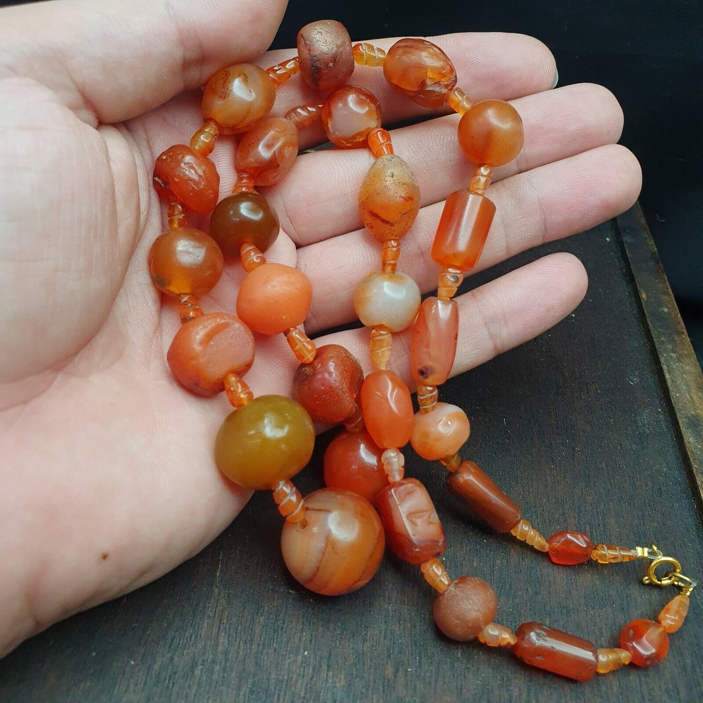 老古代波斯喜馬拉雅紅玉髓珠瑪瑙首飾項鍊