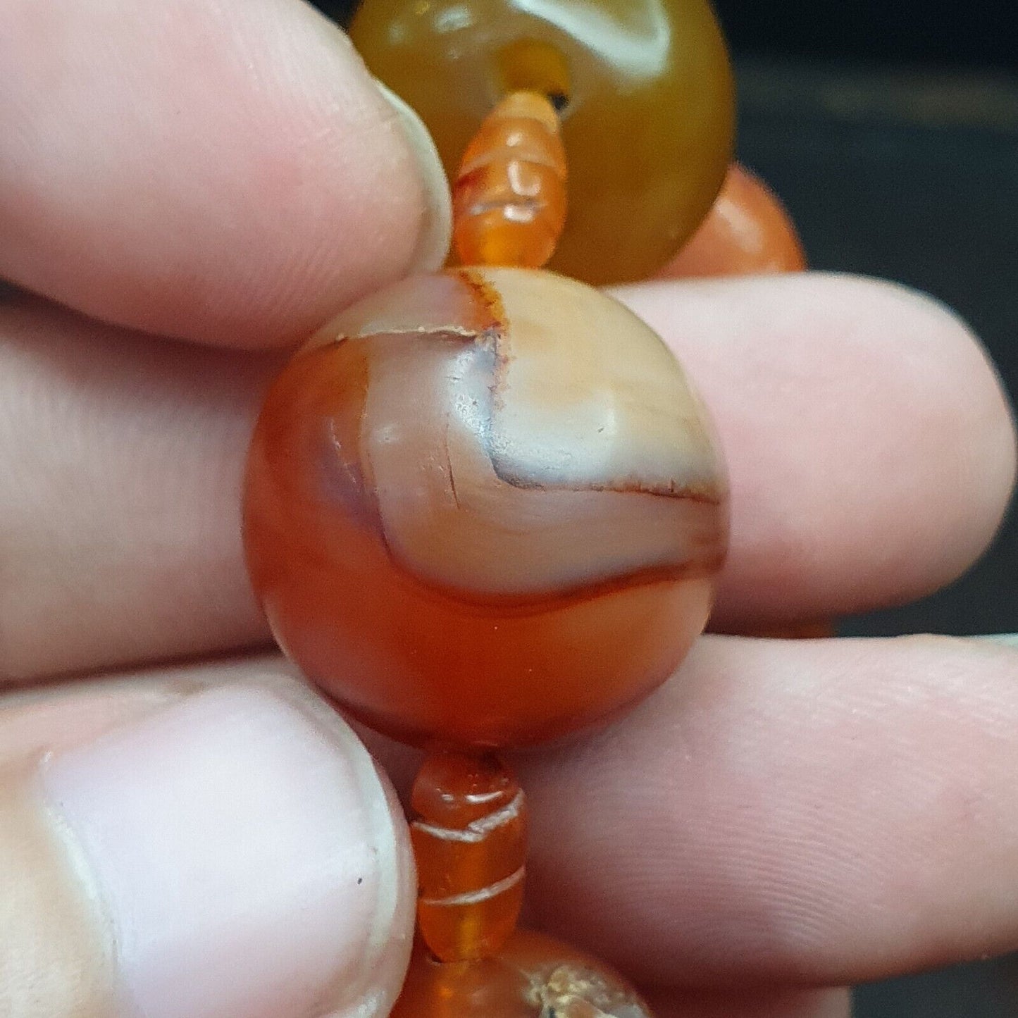 老古代波斯喜馬拉雅紅玉髓珠瑪瑙首飾項鍊