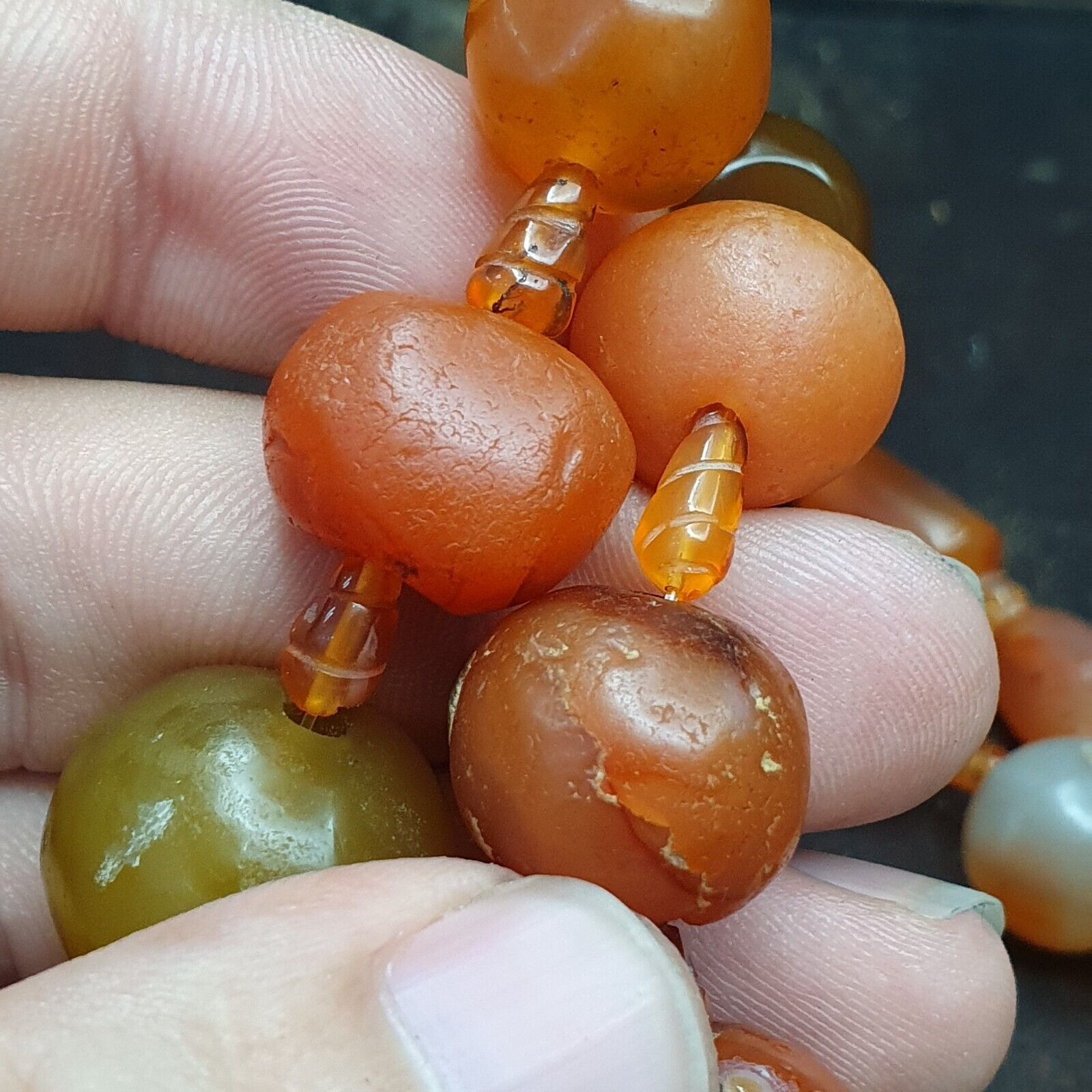 Old Ancient Persian Himalayan Carnelian Beads Agate Jewelry necklace