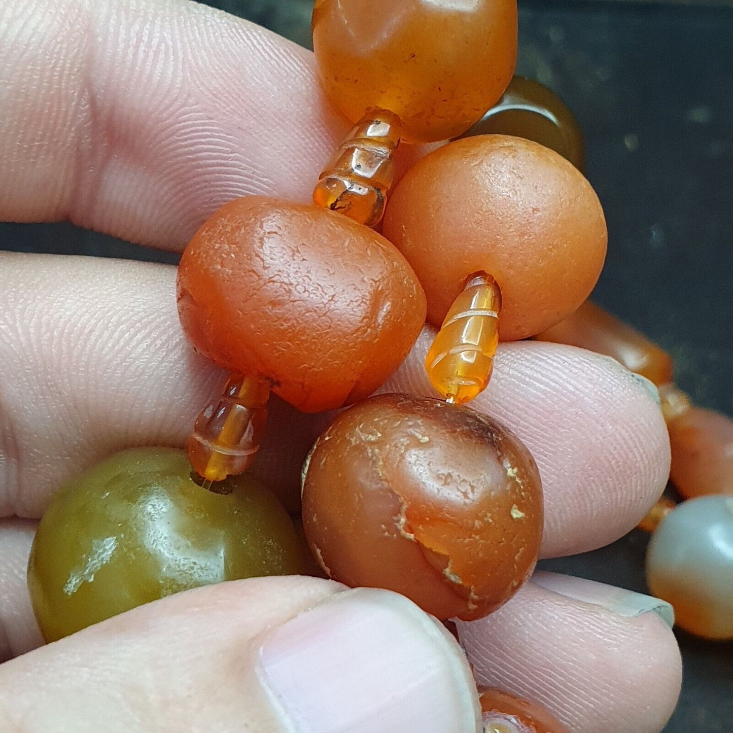 老古代波斯喜馬拉雅紅玉髓珠瑪瑙首飾項鍊