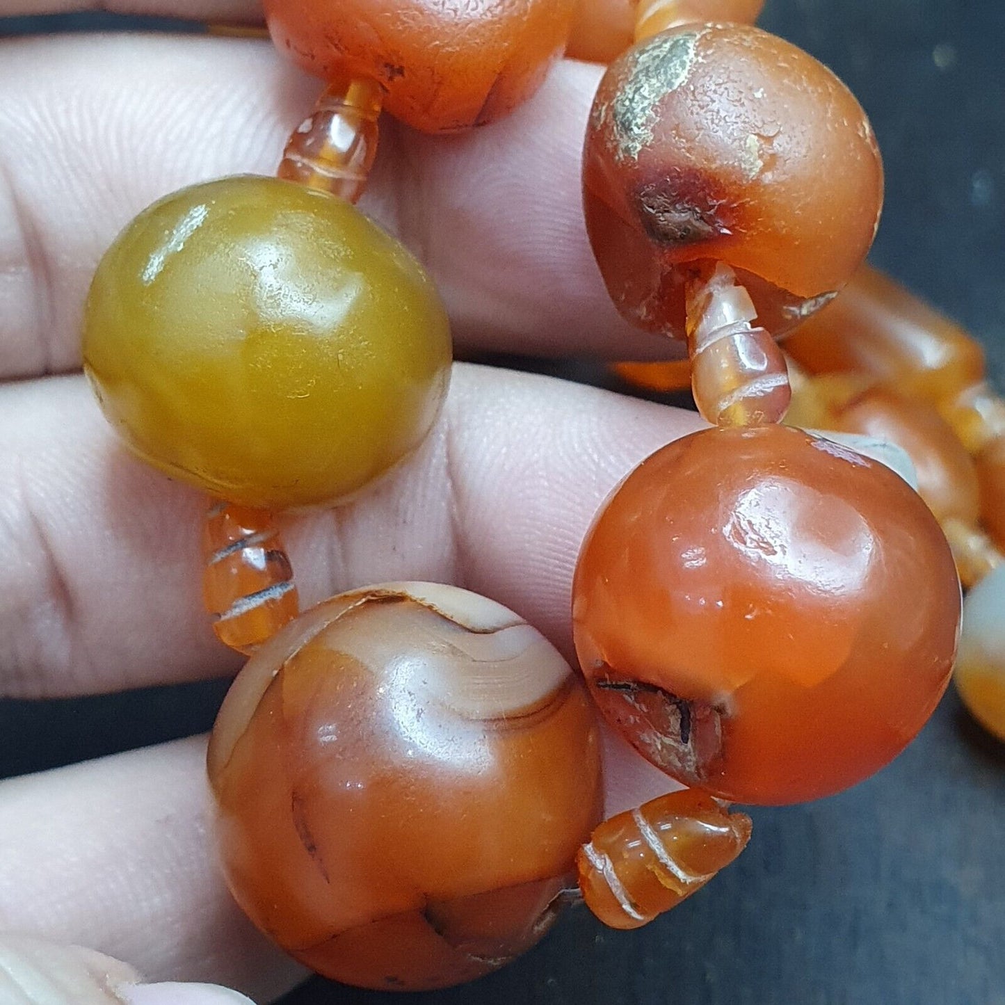 老古代波斯喜馬拉雅紅玉髓珠瑪瑙首飾項鍊
