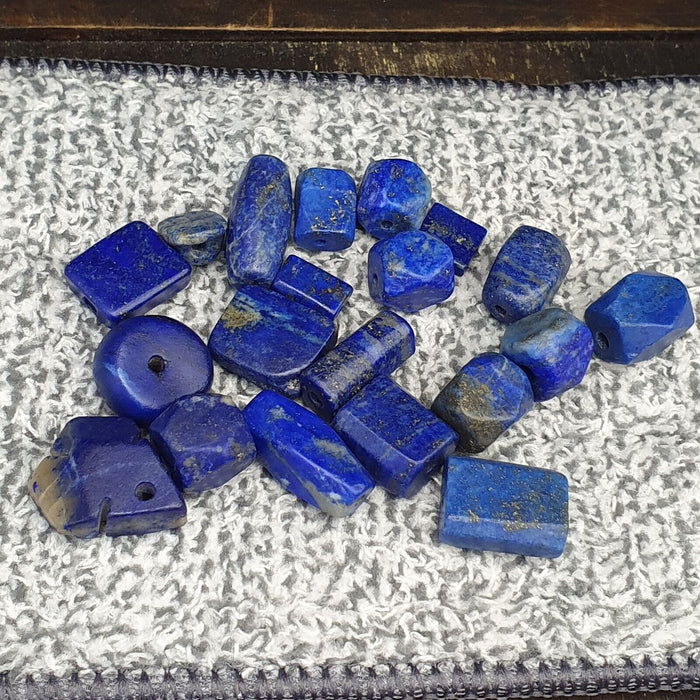 Old Ancient Natural Near Eastern Lapis Lazuli Stone Beads Lot