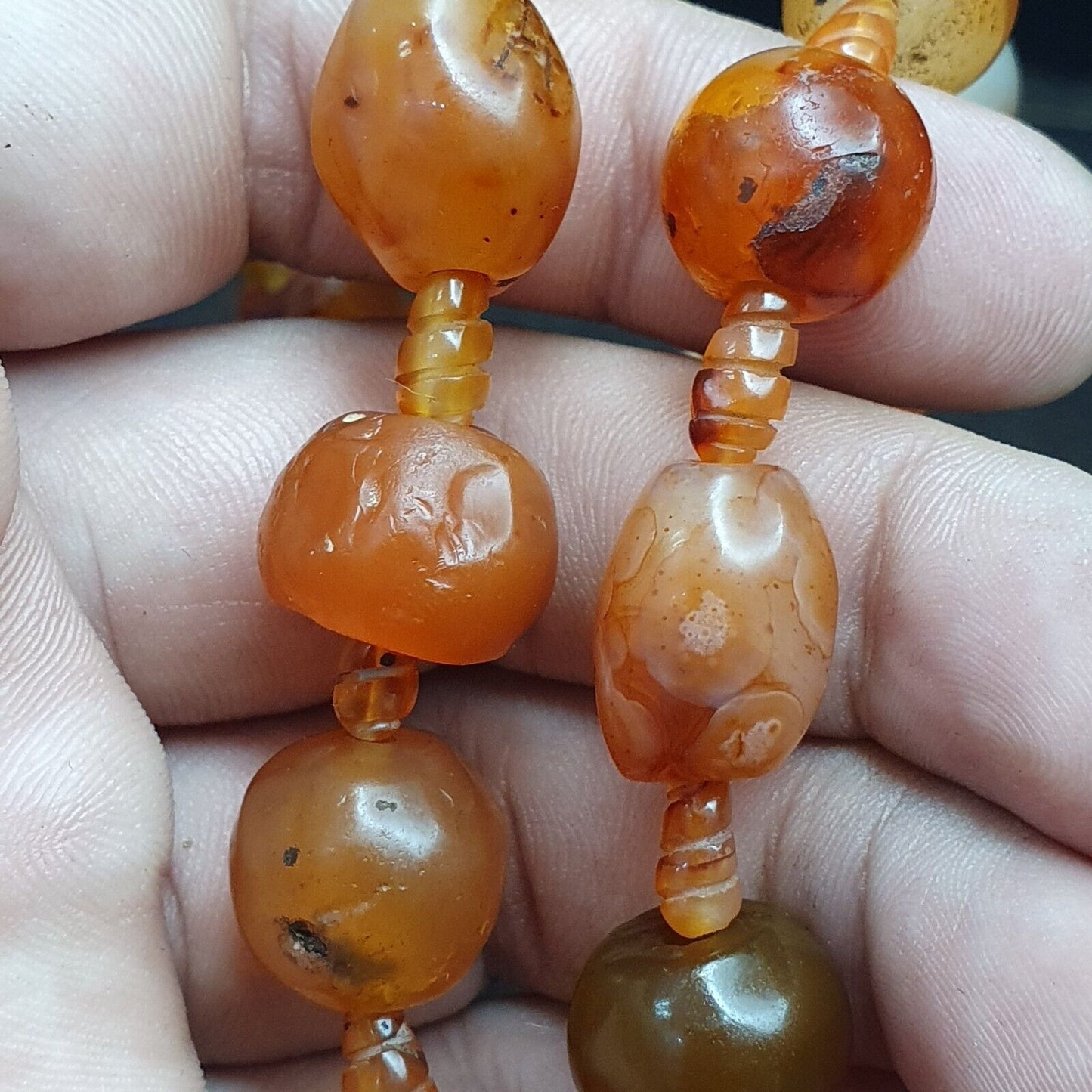 老古代波斯喜馬拉雅紅玉髓珠瑪瑙首飾項鍊