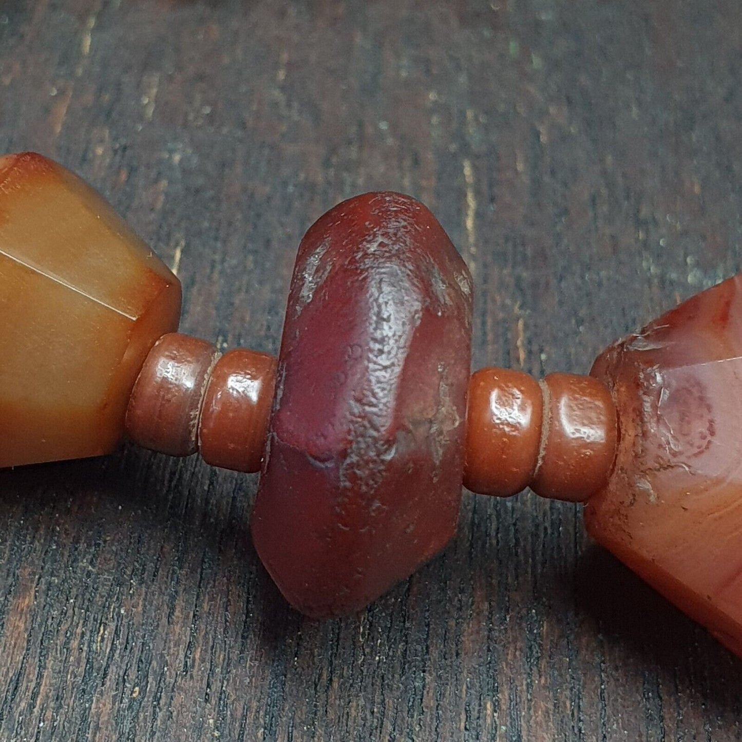 老古代波斯喜馬拉雅非洲紅玉髓珠瑪瑙珠項鍊