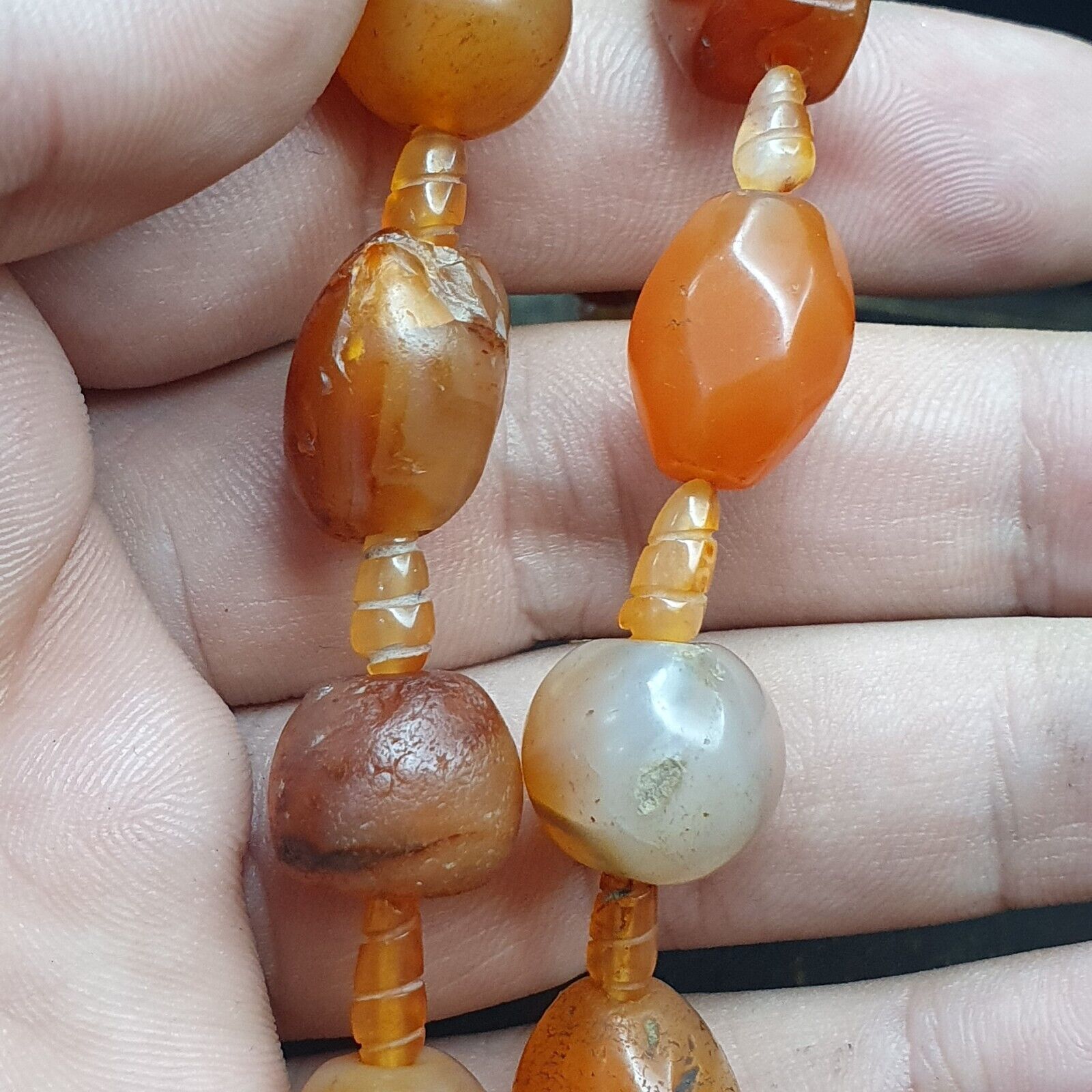 Old Ancient Persian Himalayan Carnelian Beads Agate Jewelry necklace