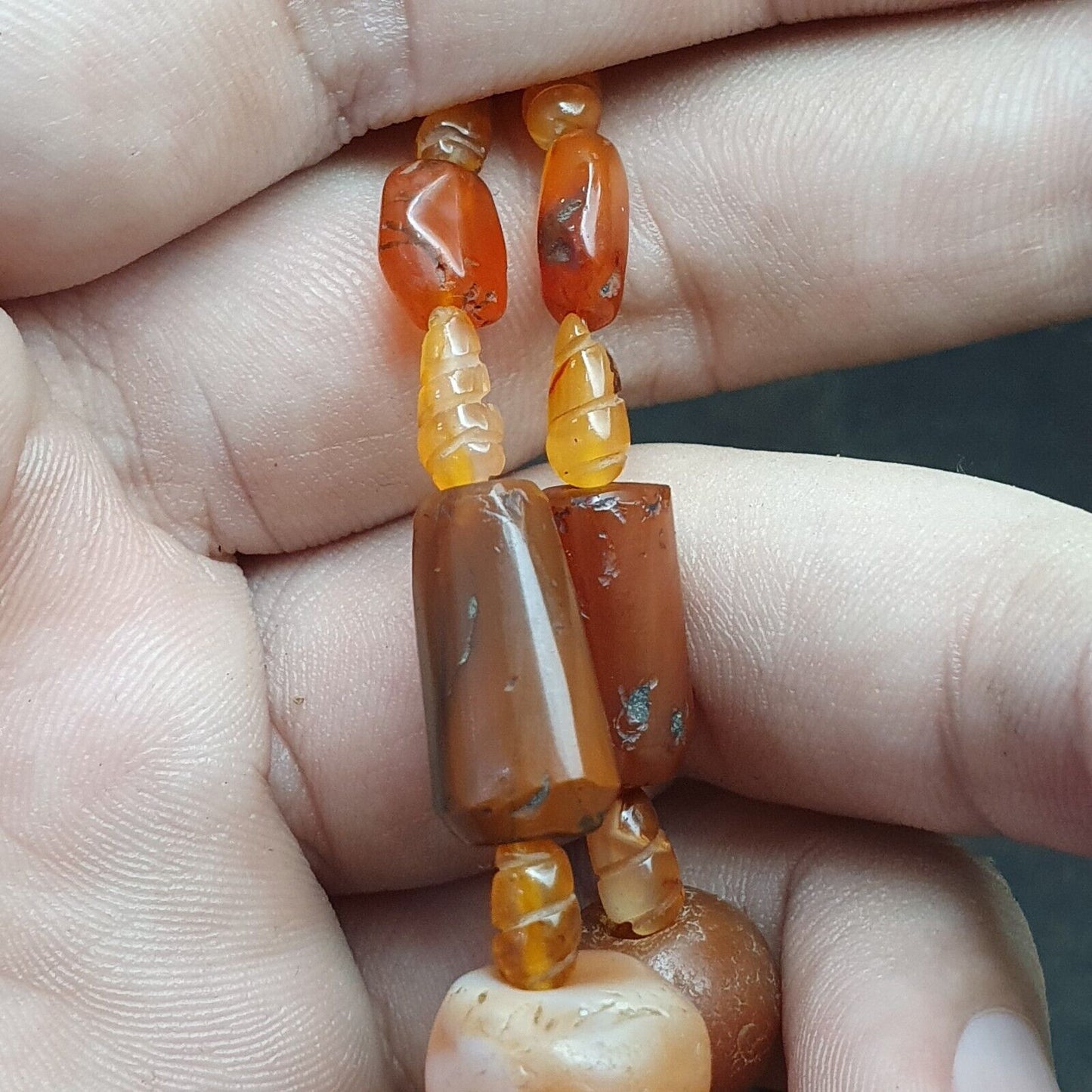 老古代波斯喜馬拉雅紅玉髓珠瑪瑙首飾項鍊