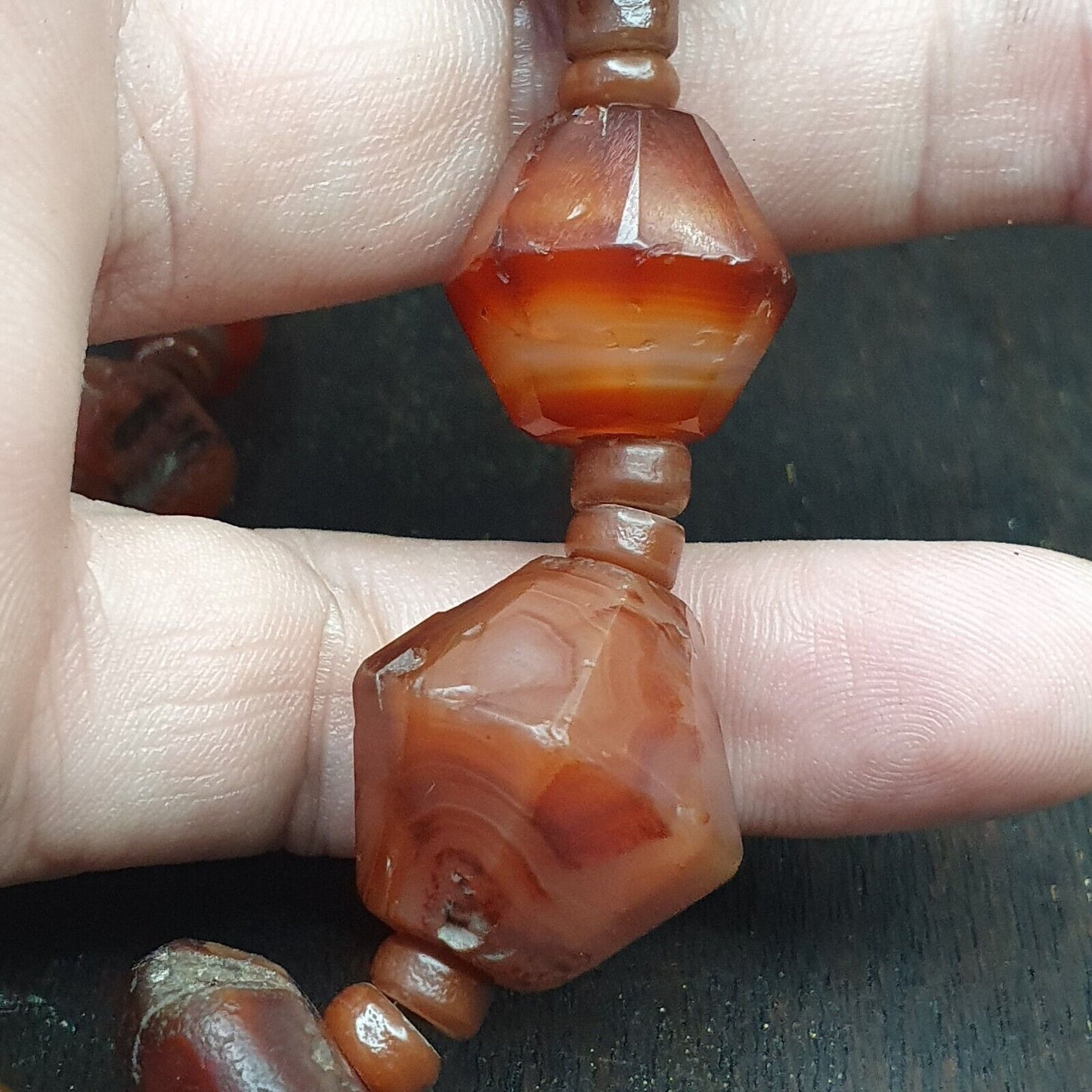 老古代波斯喜馬拉雅非洲紅玉髓珠瑪瑙珠項鍊