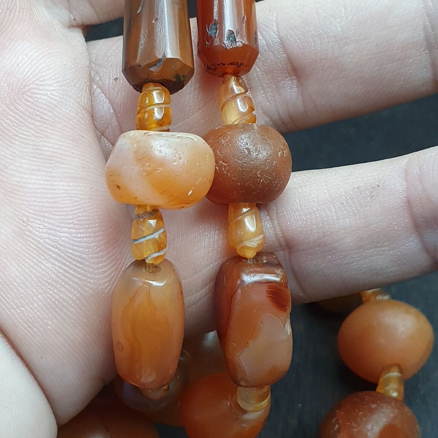 老古代波斯喜馬拉雅紅玉髓珠瑪瑙首飾項鍊