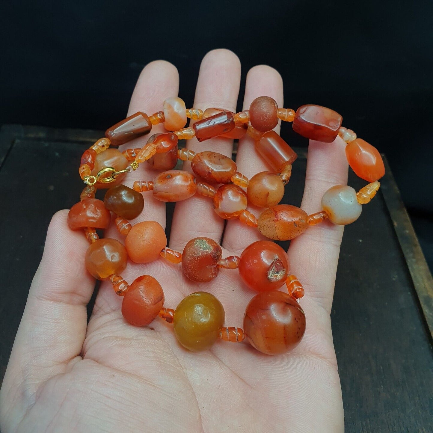 老古代波斯喜馬拉雅紅玉髓珠瑪瑙首飾項鍊