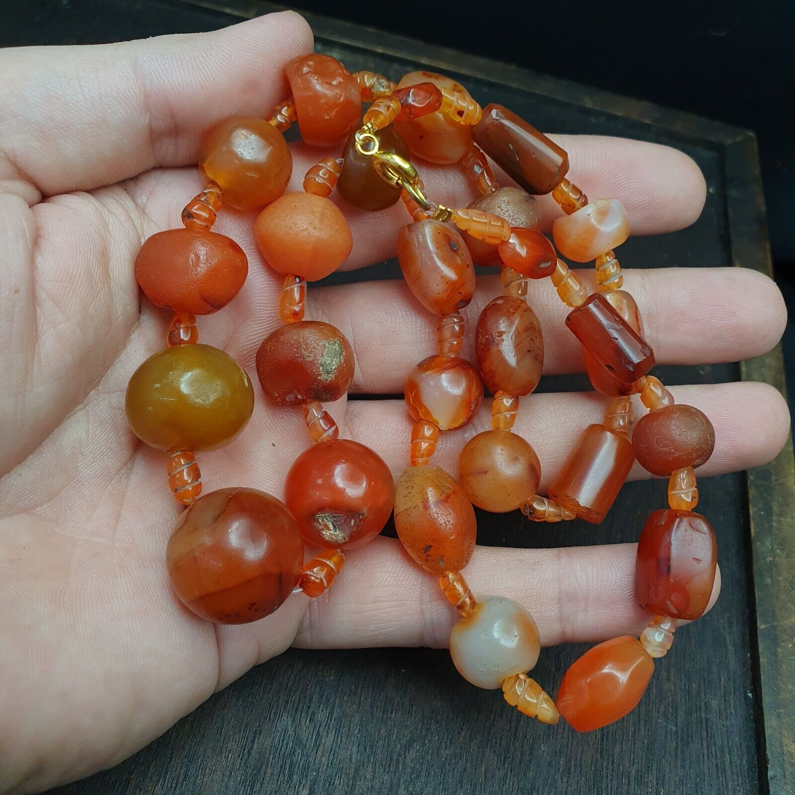 Old Ancient Persian Himalayan Carnelian Beads Agate Jewelry necklace