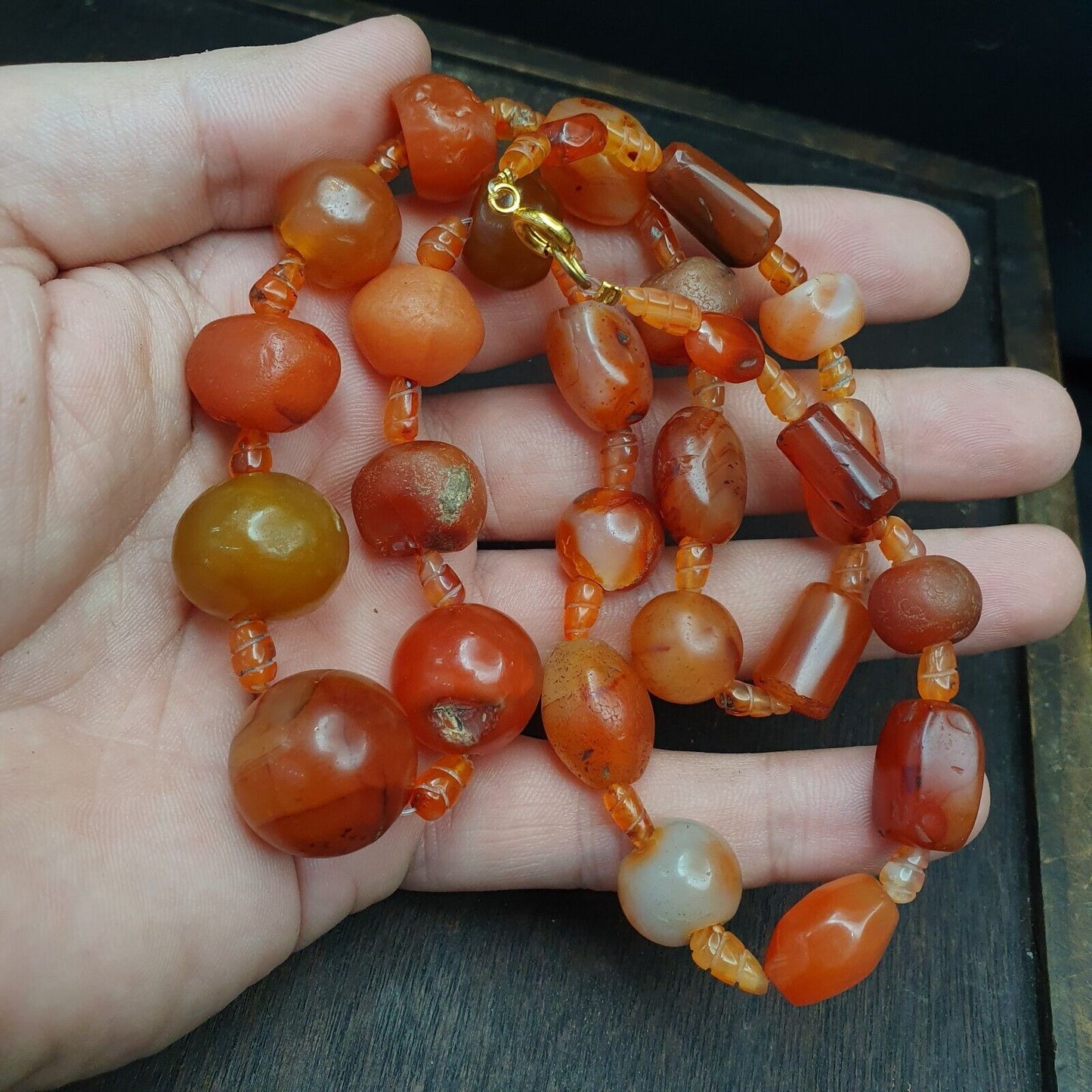 老古代波斯喜馬拉雅紅玉髓珠瑪瑙首飾項鍊