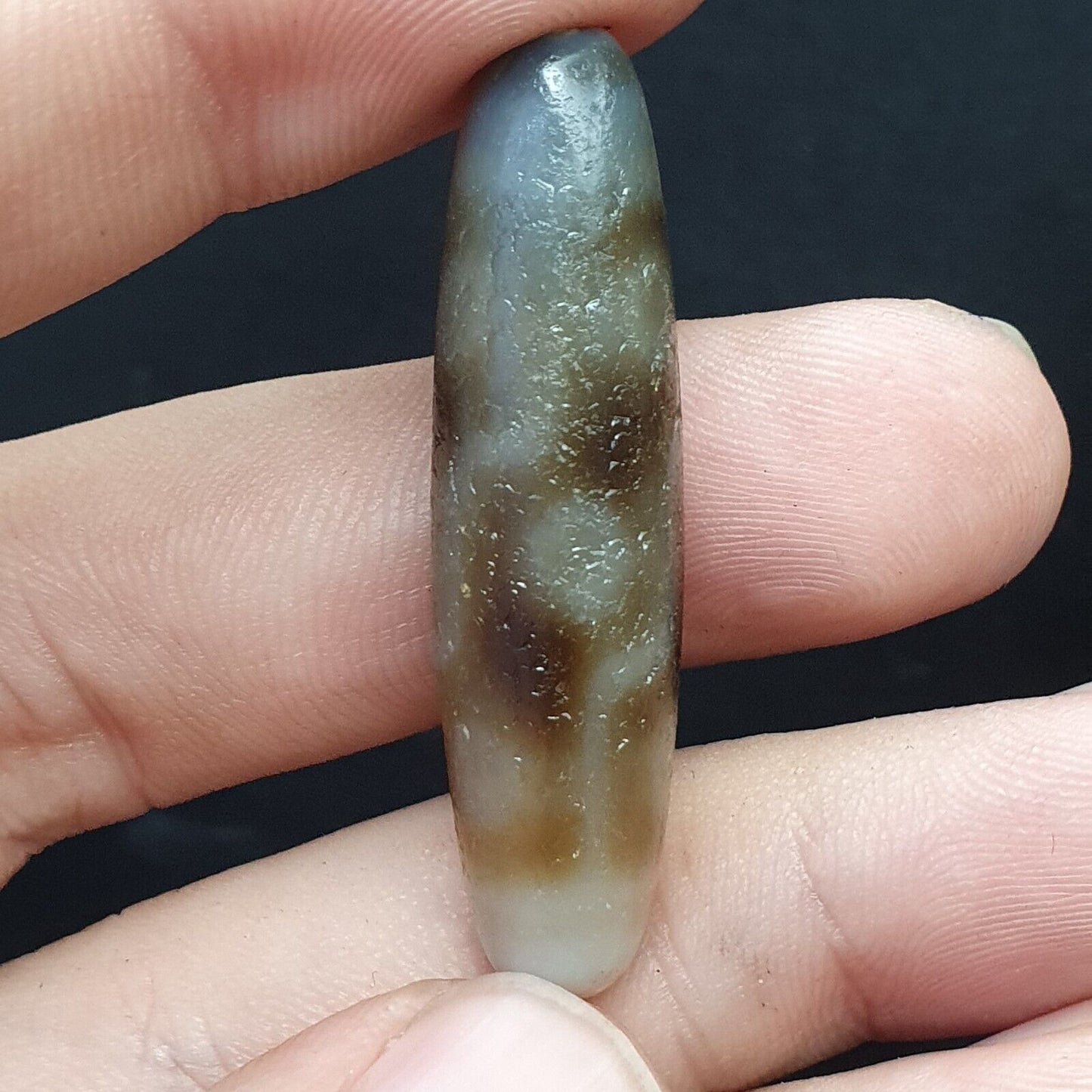 Himalaya Indo Tibetisch Schöne Augen Muster Dzi Amulett Perle