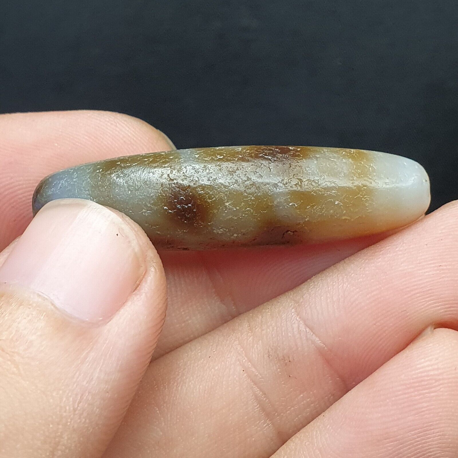 Himalayan Indo Tibetan Beautiful eyes Patterns Dzi Amulet Bead