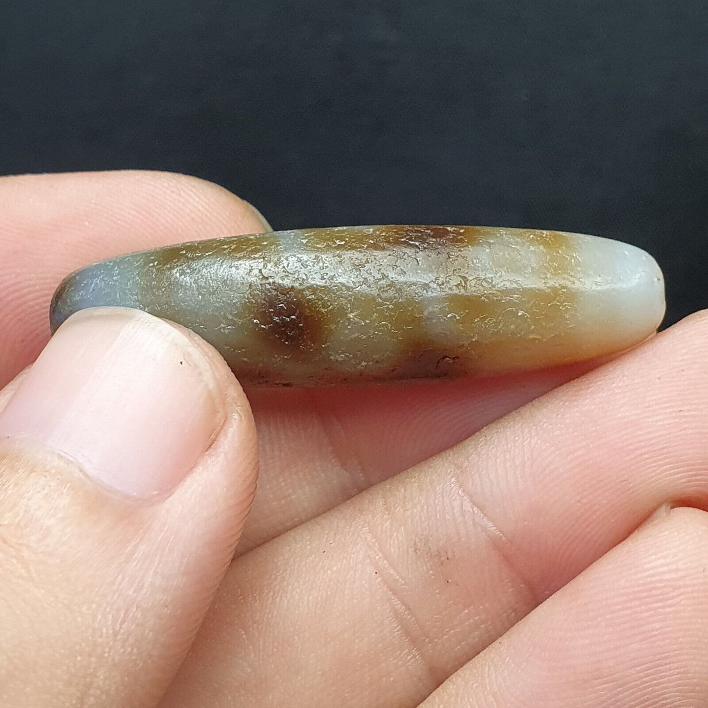 Himalaya Indo Tibetisch Schöne Augen Muster Dzi Amulett Perle