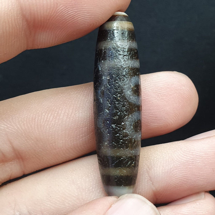 Himalayan Indo Tibetan Beautiful Agate 5 Eyes Pattern Dzi Amulet Bead