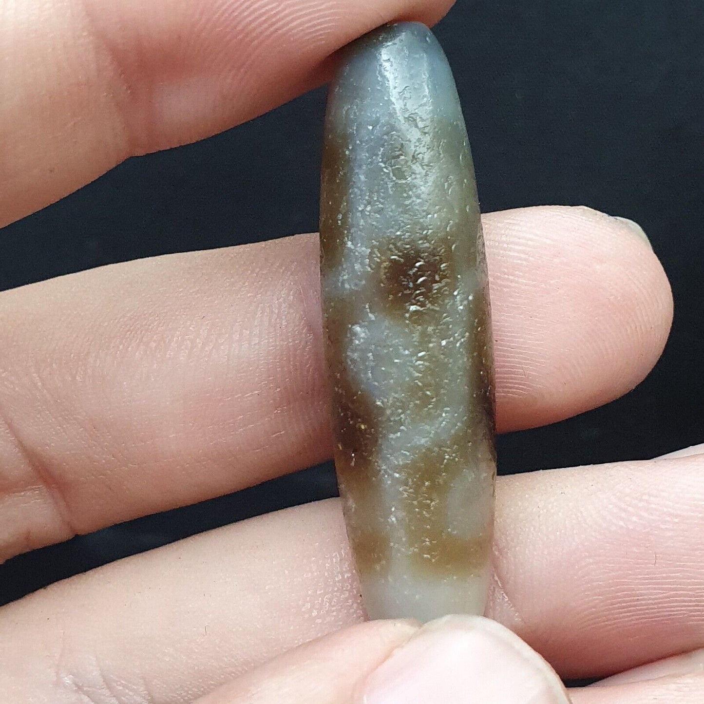 Himalaya Indo Tibetisch Schöne Augen Muster Dzi Amulett Perle