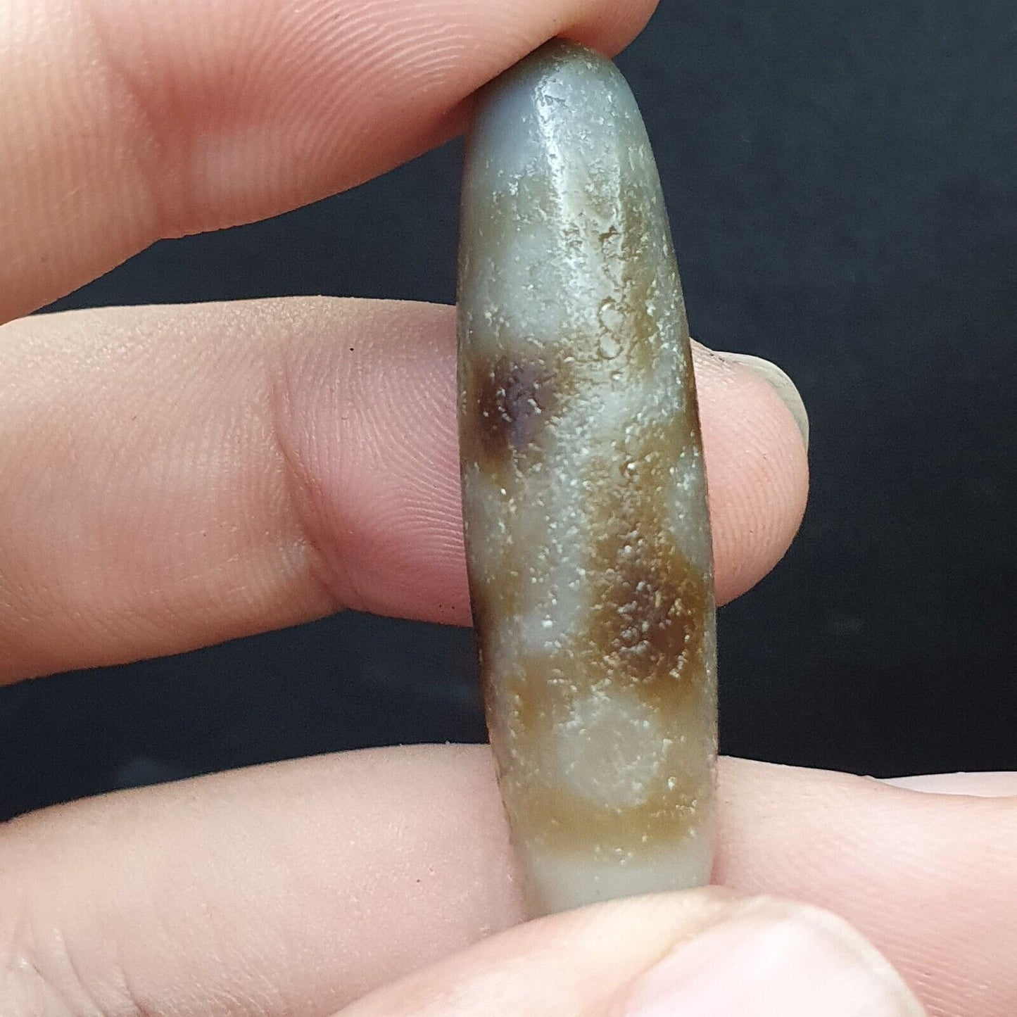 Himalaya Indo Tibetisch Schöne Augen Muster Dzi Amulett Perle