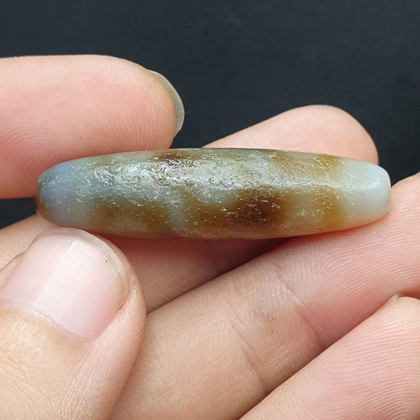 Himalaya Indo Tibetisch Schöne Augen Muster Dzi Amulett Perle