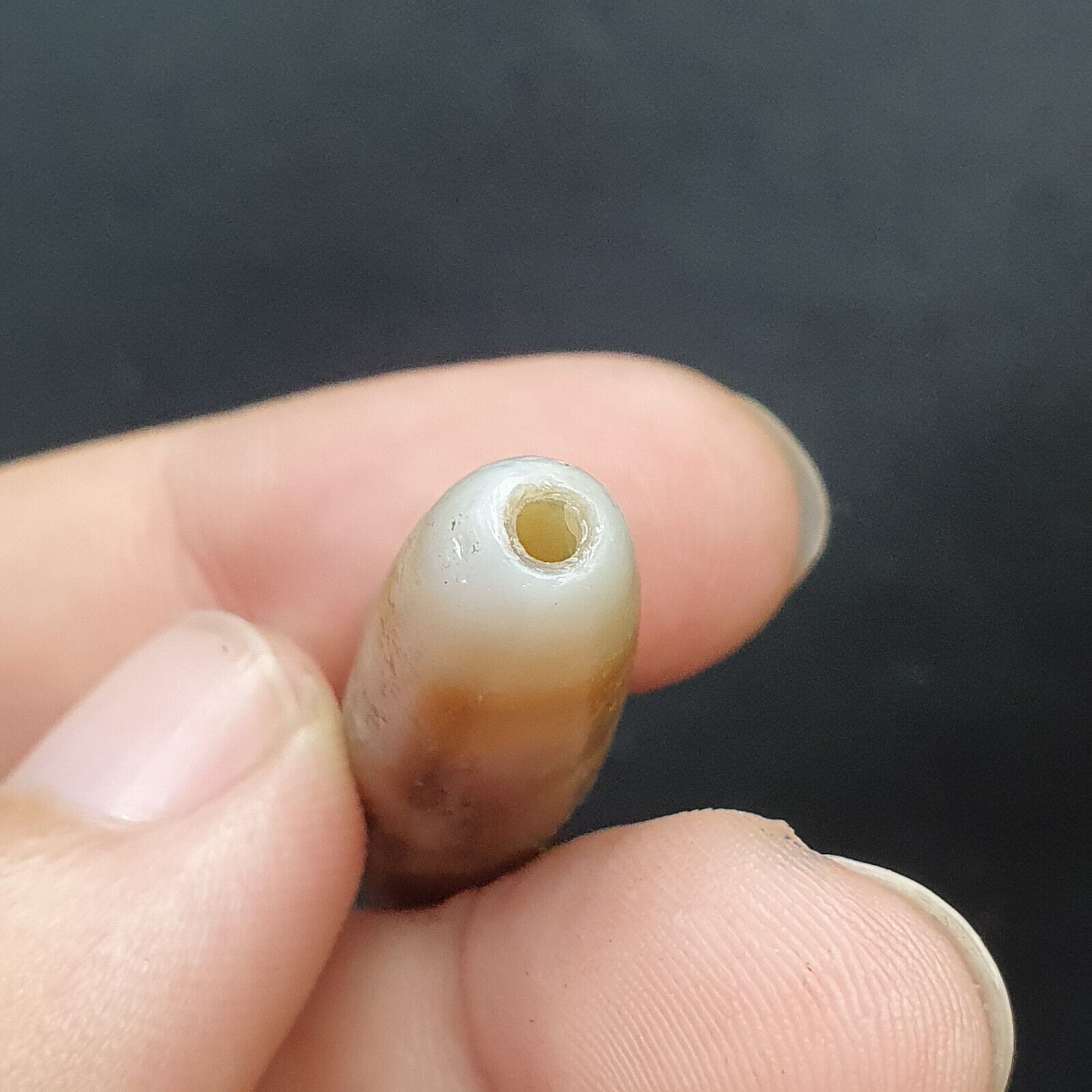 Himalayan Indo Tibetan Beautiful eyes Patterns Dzi Amulet Bead