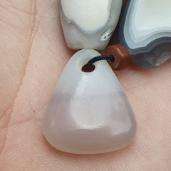 Antique Ancient Persian Himalayan Chalcedony Agate Beads Strand Amulet #NC 1116