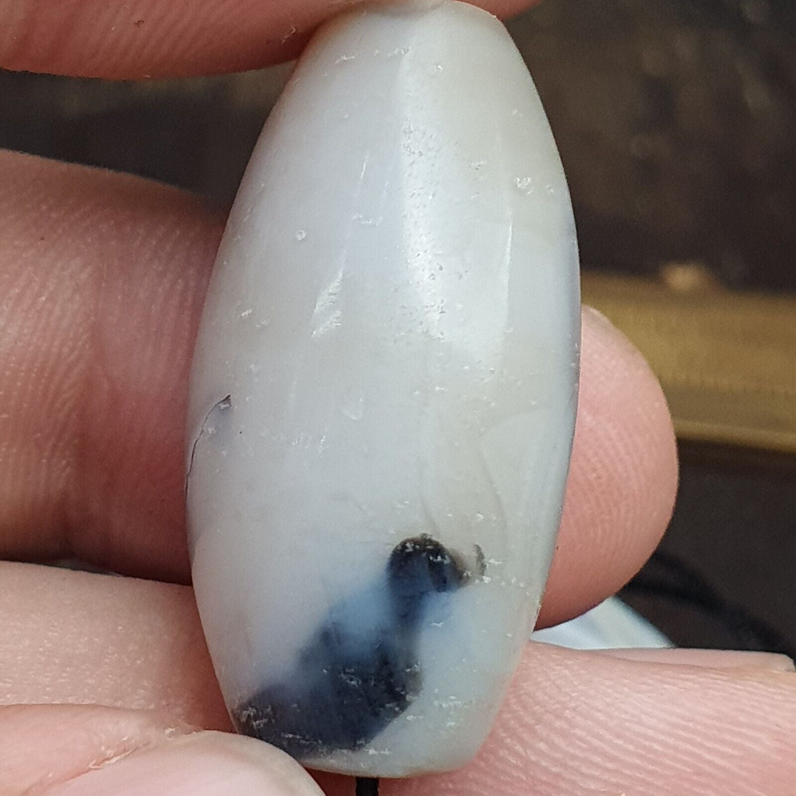 Antique Ancient Persian Himalayan Chalcedony Agate Beads Strand Amulet #NC 1116