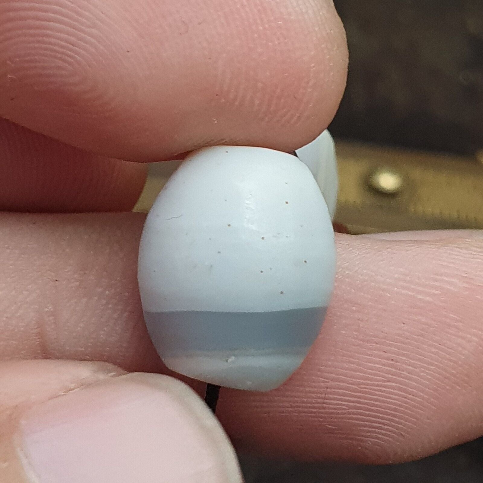 Antique Ancient Persian Himalayan Chalcedony Agate Beads Strand Amulet #NC 1116
