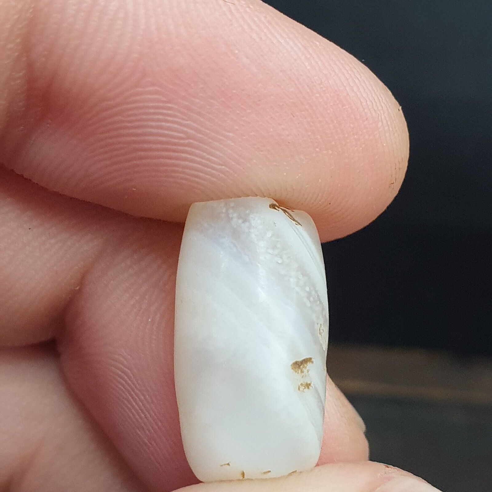 Antique old Middle Eastern Old YEMENI White Agate bead Amulet
