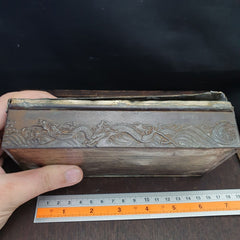 Antique Chinese Export Bronze Box w/Dragon Decoration Rare Finds