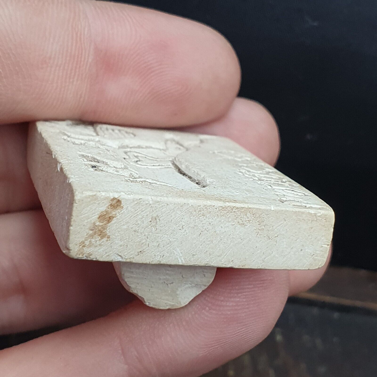 Pakistan Old Soft Stone Animal OX Stamp Seal Rare Find Collection