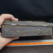 East Oasis Antique Chinese Export Bronze Box with Dragon Decoration Rare Collector Find