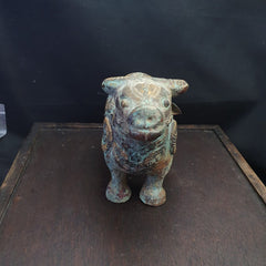 Antique Chinese civilization bronze Brass cow figure Rare find Mystical Figures