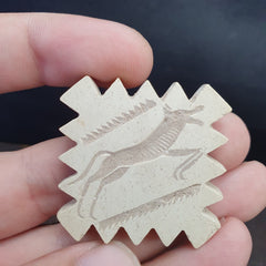 Pakistan Old Soft Stone Animal Deer and Wolf  Stamp Seal Rare Find Collection