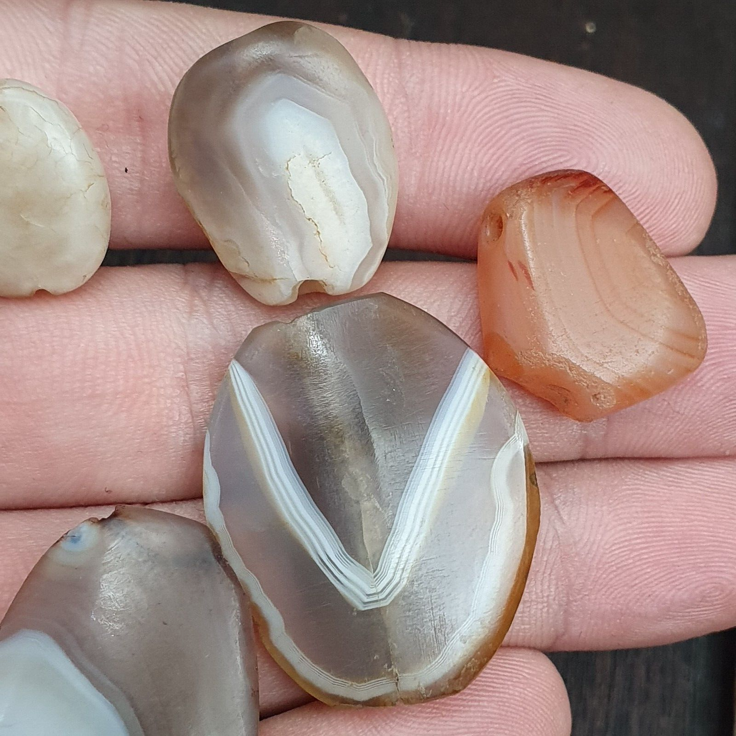 Antike Himalaya-Achatperlen, Lot 12 Perlen