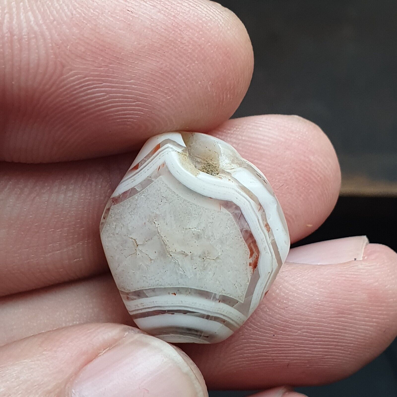 Antique Himalayan Ancient Agate Beads Lot 12 beads