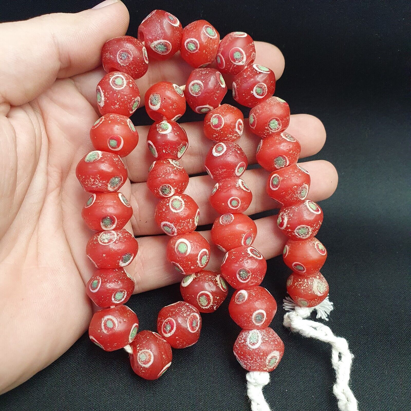 Vintage OLD AFRICAN Eye GLASS ANTIQUE BEADS 15.5MM