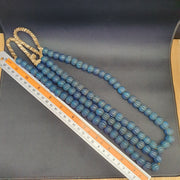 East Oasis Old African Blue Glass Antique Trade Beads 13-14mm Full Strand