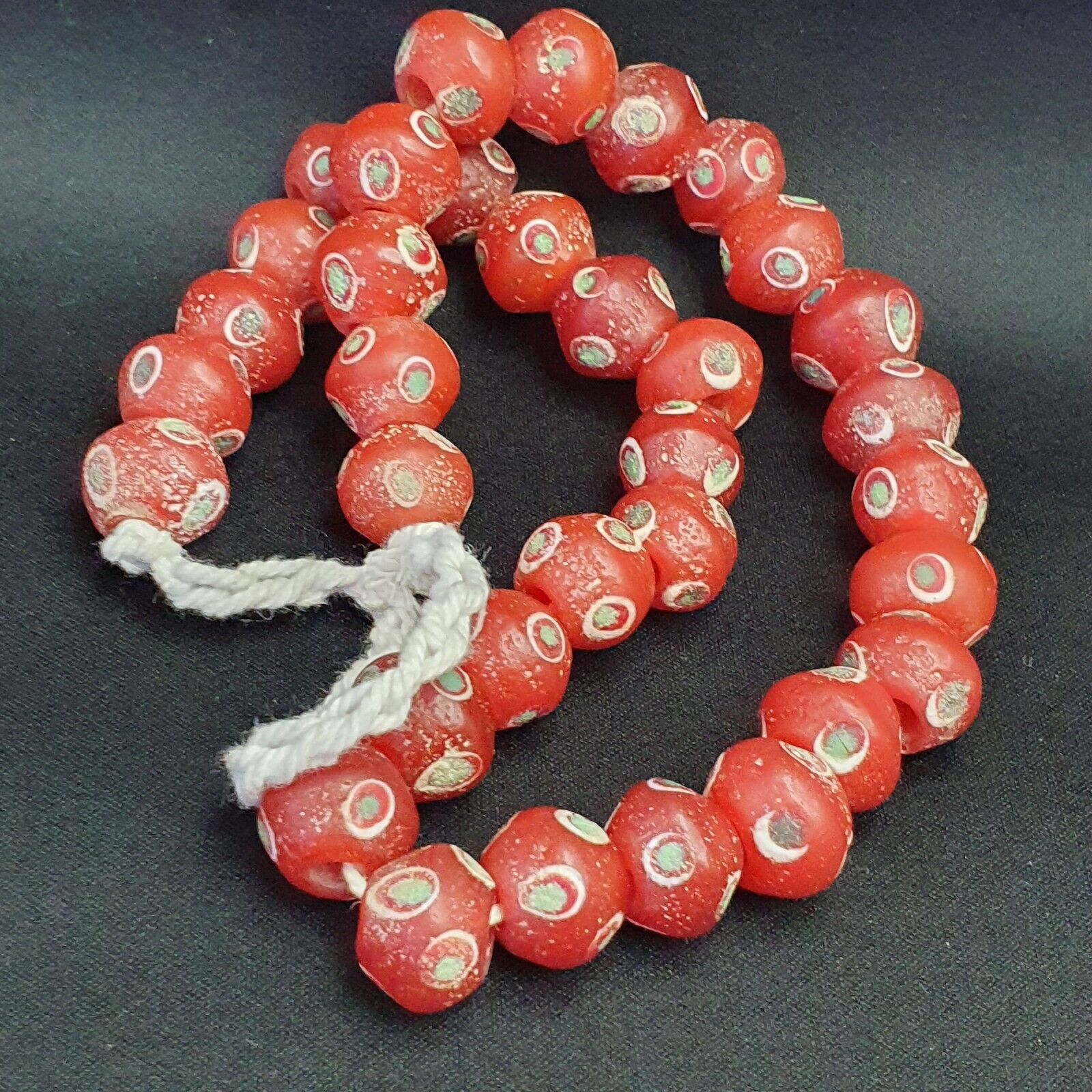 Vintage OLD AFRICAN Eye GLASS ANTIQUE BEADS 15.5MM