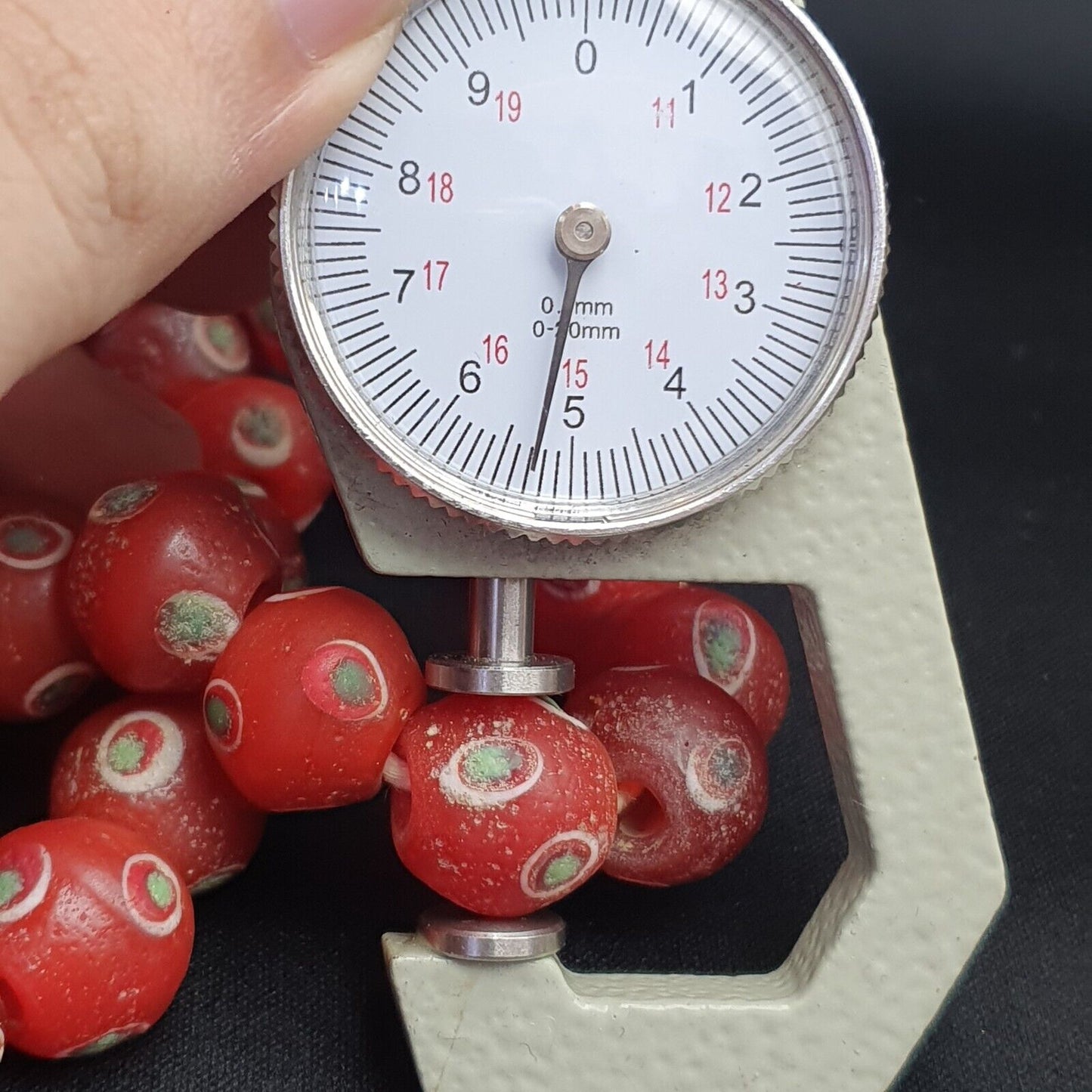 復古老非洲眼鏡古董珠 15.5 毫米