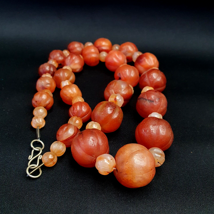 Old Ancient Indo Tibetan Carnelian Agate Beads Prayer Beads Jewelry Necklace